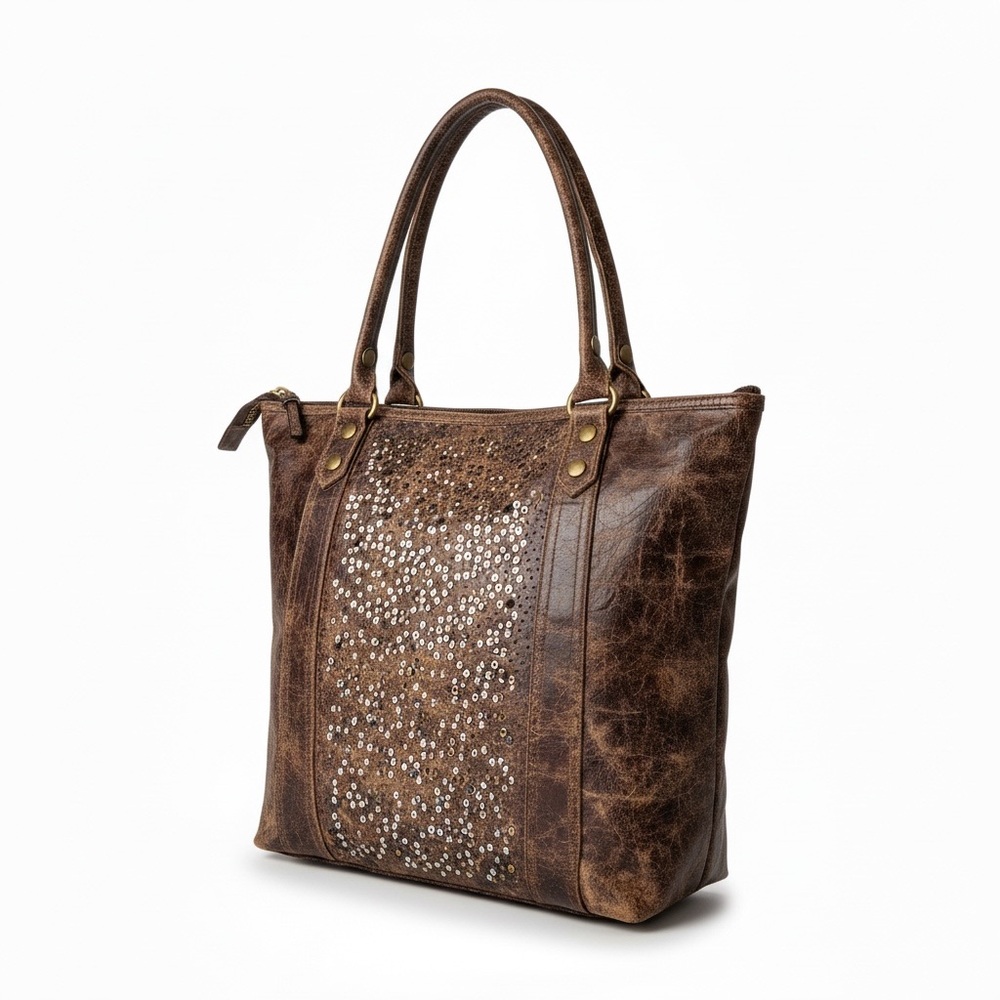 Frye Deborah Leather Studded Tote Bag